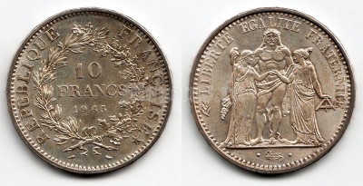 Франция 10 франков 1965 год