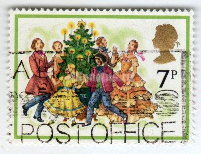 марка Великобритания 7 пенни "Singing Carols" 1978 год Гашение