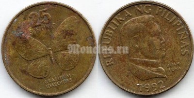 монета Филиппины 25 сентимо 1992 год