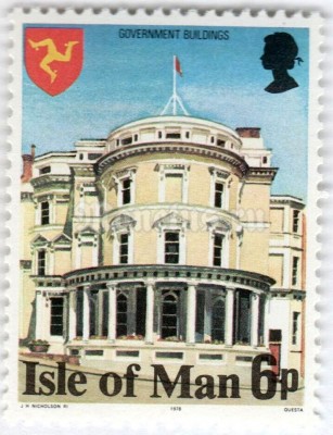 марка Остров Мэн 6 пенни "Government Buildings" 1978 год