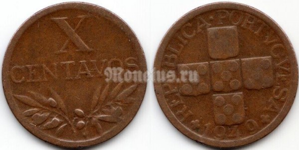монета Португалия 10 сентаво 1949 год