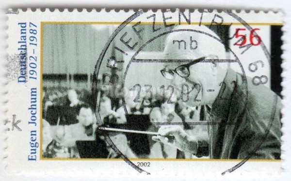 марка ФРГ 56 центов "Jochum, Eugen" 2002 год Гашение