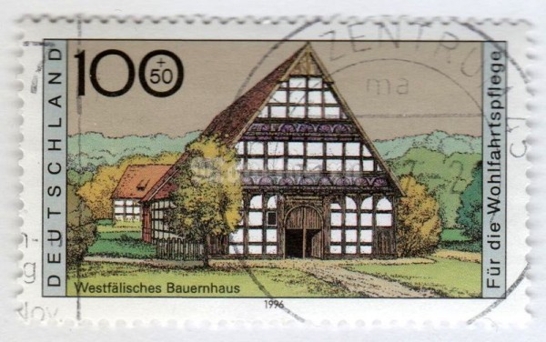марка ФРГ 100+50 пфенниг "Westphalia" 1996 год Гашение
