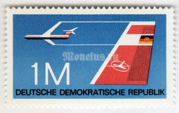 марка ГДР 1 марка "Jet, tail" 1972 год 