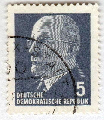 марка ГДР 5 пфенниг "Ulbricht, Walter" 1961 год Гашение