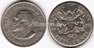 монета Кения 50 центов 1978 год
