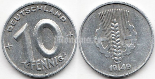 монета Германия 10 пфеннигов 1949 год А
