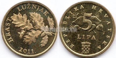 монета Хорватия 5 лип 2011 год