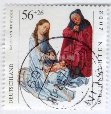 марка ФРГ 56 центов "The Holy Family" 2002 год Гашение