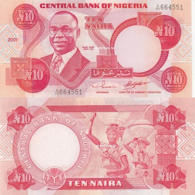 бона Нигерия 10 найра 2001 год