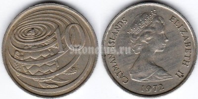 монета Каймановы острова 10 центов 1972 год