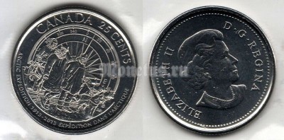 монета Канада 25 центов 2013 год - 100 лет Канадской арктической экспедиции