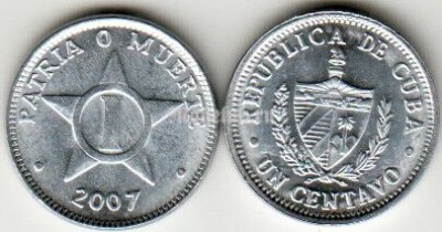 Монета Куба 1 сентаво 2007 год