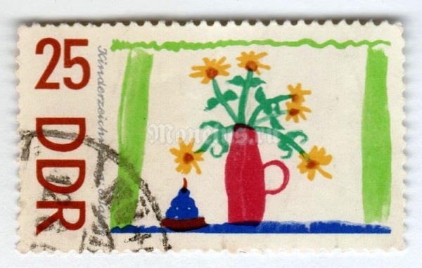 марка ГДР 25 пфенниг "Bouquet" 1967 год Гашение