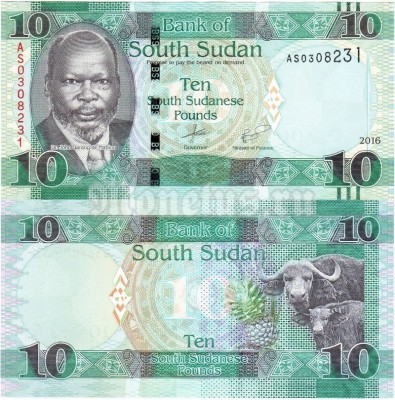 бона Южный Судан 10 фунтов 2016 год