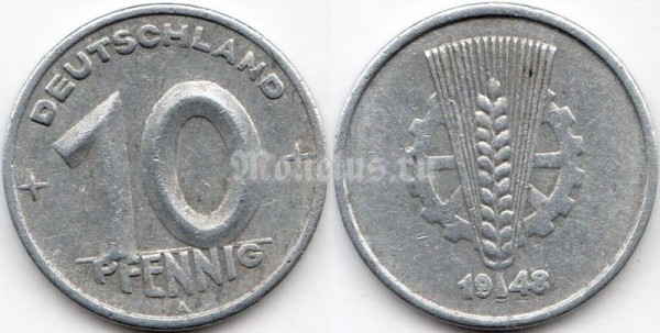 монета Германия 10 пфеннигов 1948 год А
