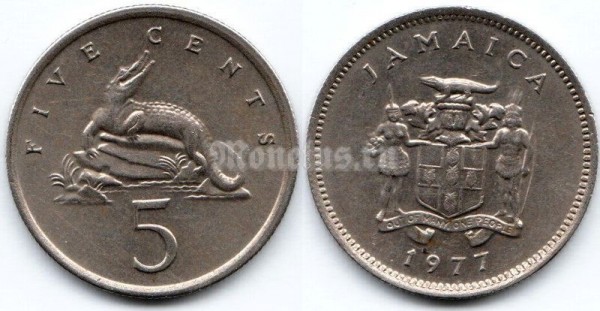 монета Ямайка 5 центов 1977 год