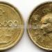 монета Турция 5000 лир 1995 год
