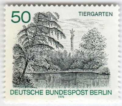 марка Западный Берлин 50 пфенниг "Tiergarten" 1976 год