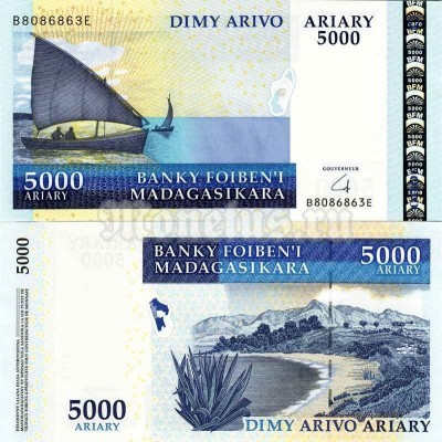 бона Мадагаскар 5 000 ариари 2008 год