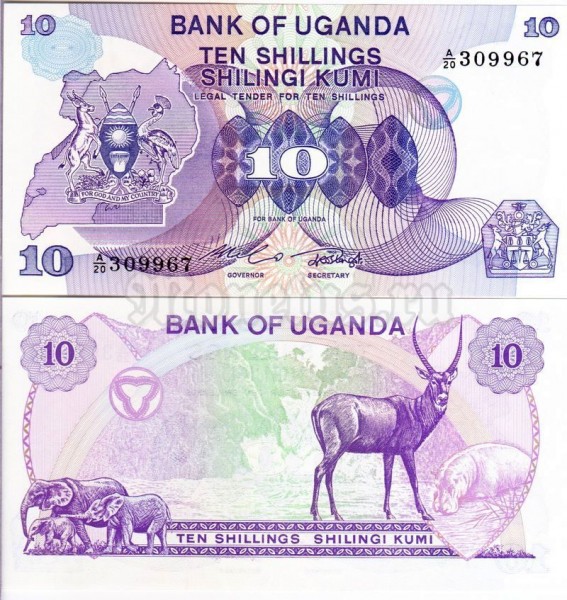 бона Уганда 10 шиллингов 1982 год