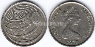 монета Каймановы острова 10 центов 1977 год