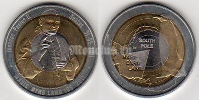 Монета Земля Мэри Бэрд (Южный Полюс) 10 долларов 2011 год - Папа Римский