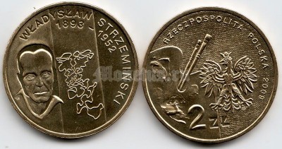 Польша 2 злотых 2009 год Владислав Стрцемински