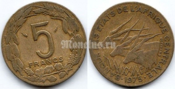 монета Центральная Африка (BEAC) 5 франков 1975 год