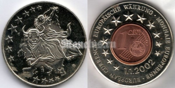 Жетон Германия Европейская валюта European Currency, 1 januar 2002