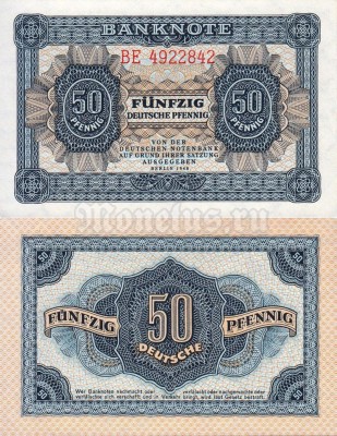 банкнота ГДР 50 пфеннигов 1948 год