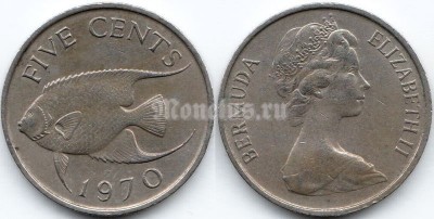 монета Бермуды 5 центов 1970 год
