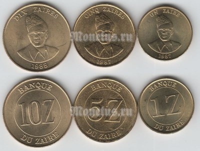 Заир набор из 3-х монет