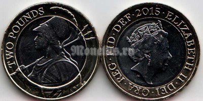 Монета Великобритания 2 фунта 2015 год "Британия"