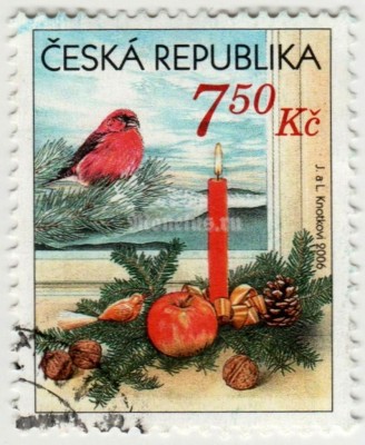 марка Чехия 7,50 кроны "Christmas 2006" 2006 год гашение