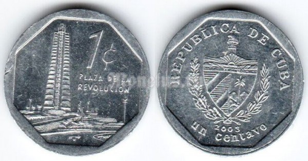 Монета Куба 1 сентаво 2003 год