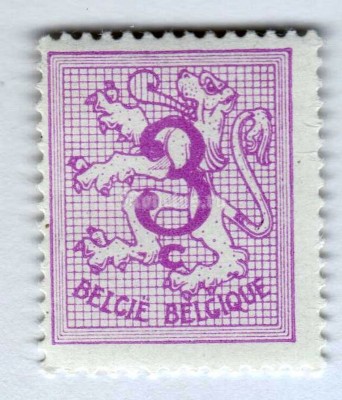 марка Бельгия 3 сентима "Figure on heraldic lion" 1969 год