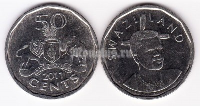 монета Свазиленд 50 центов 2011 год