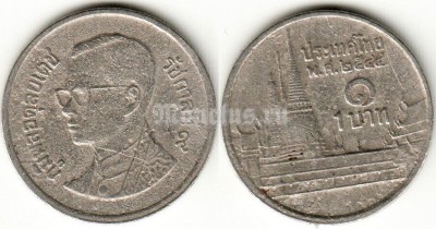 Монета Таиланд 1 бат 1986 - 2008 год