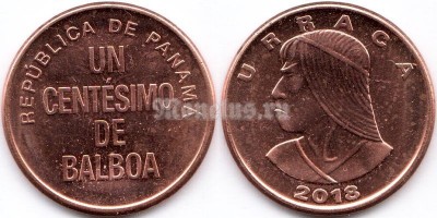 монета Панама 1 сентесимо 2018 год