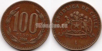 монета Чили 100 песо 1998 год