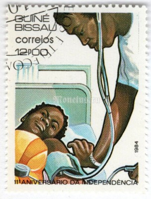 марка Гвинея-Биссау 12 песо "11th Anniversary of Independence" 1984 год Гашение