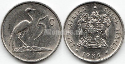 монета Южная Африка 5 центов 1986 год SOUTH-AFRIKA
