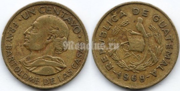 монета Гватемала 1 сентаво 1968 год