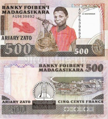 бона Мадагаскар 500 франков 1988 - 1993 год