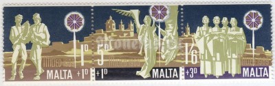 сцепка Мальта 24+5 пенни "Christmas (1969) Children's Welfare Fund" 1969 год
