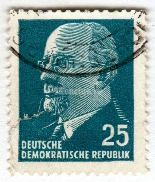 марка ГДР 25 пфенниг "Ulbricht, Walter" 1961 год Гашение