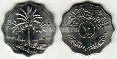 монета Ирак 10 филс 1981 год