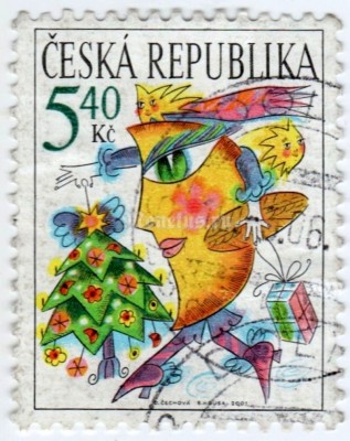 марка Чехия 5,40 кроны "Christmas 2001" 2001 год гашение