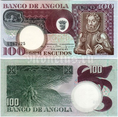 банкнота Ангола 100 эскудо 1973 год